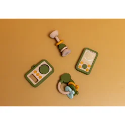 Anneau d'activités en silicone et bois - mr. dino