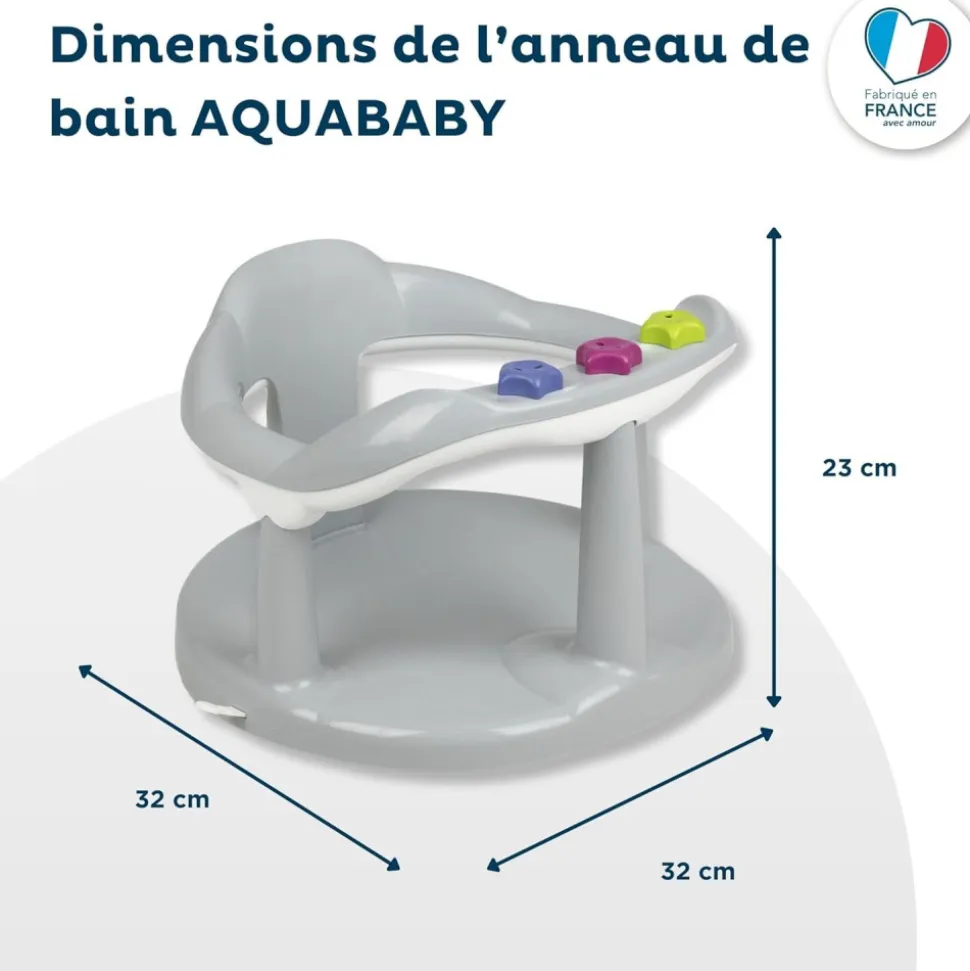 Anneau de bain aquababy gris velours