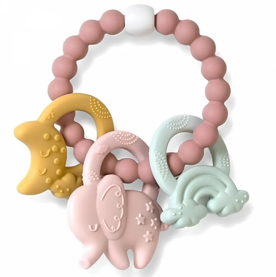 Anneau de dentition eléfun rose