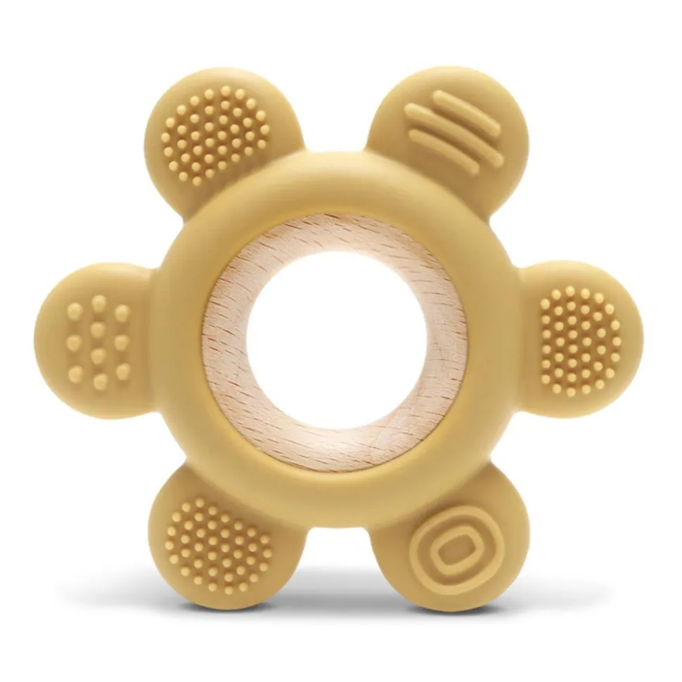 Anneau de dentition fleur jaune
