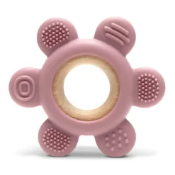 Anneau de dentition fleur rose