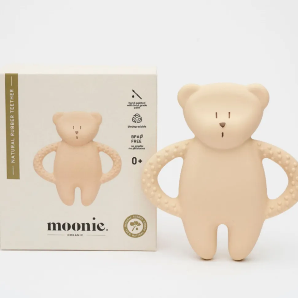 Anneau de dentition ourson en caoutchouc naturel sable