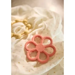 Anneau de dentition silicone bébé flower coral rose