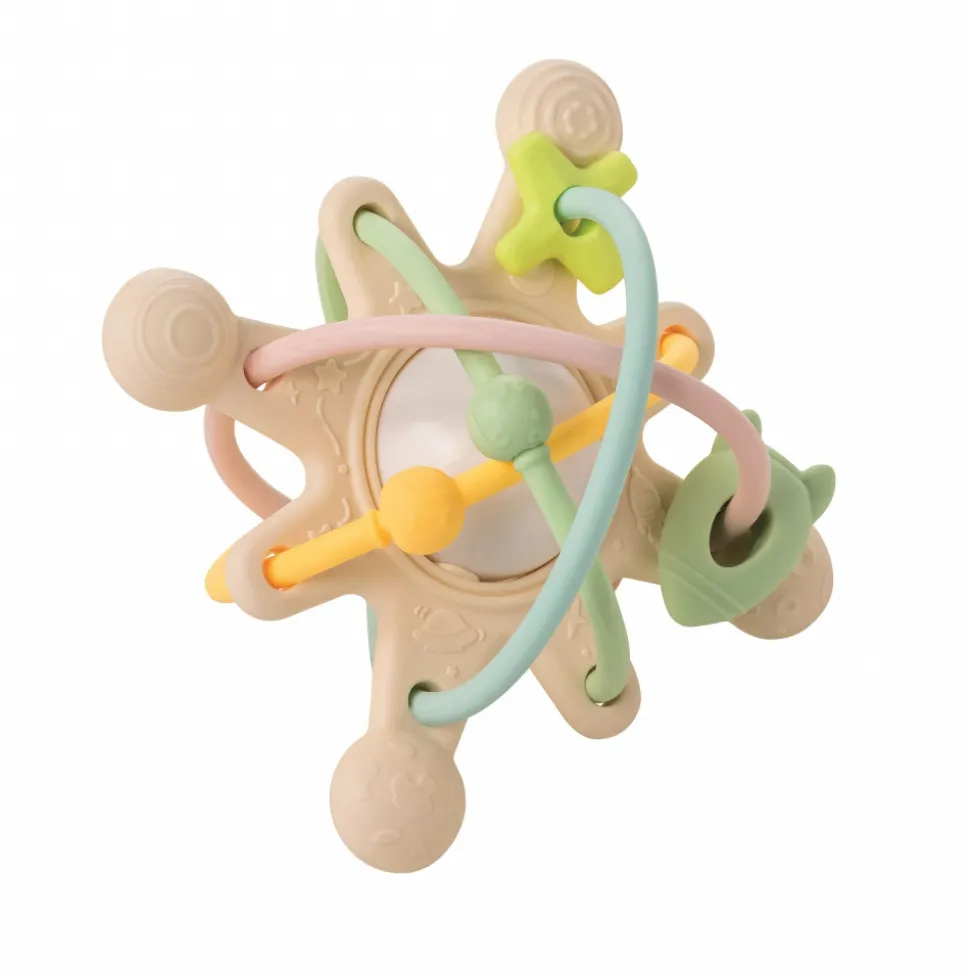 Anneau dentition hochet galaxy pastel