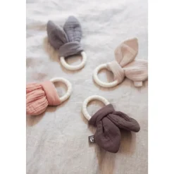 Anneau dentition silicone oreilles de lapin nougat