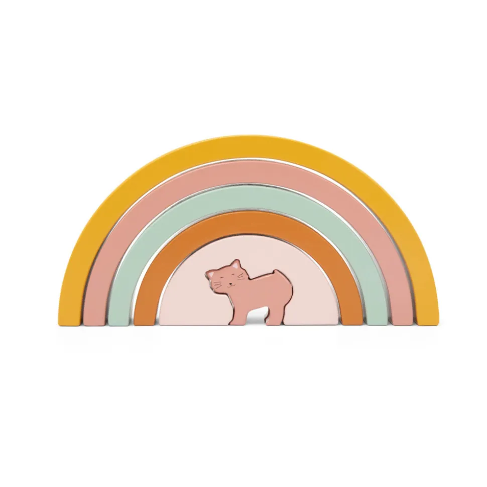 Arc-en-ciel enfant à empiler en bois - mrs. cat