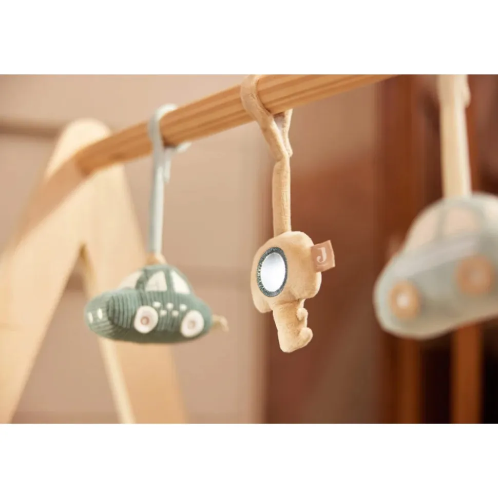 Arche d'éveil en bois avec 3 peluches on the go