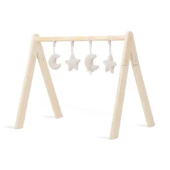 Arche d'éveil en bois avec 4 peluches moon nougat