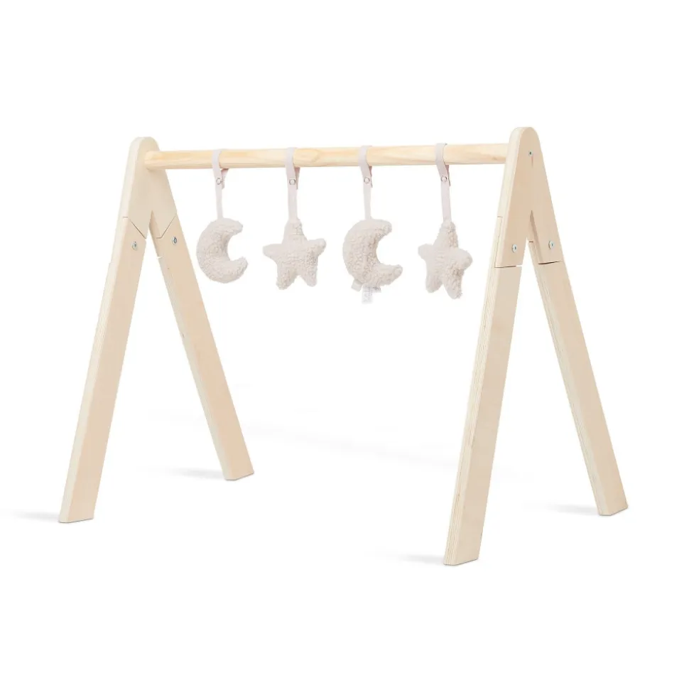 Arche d'éveil en bois avec 4 peluches moon nougat