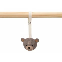 Arche d'éveil en bois avec 3 peluches animals