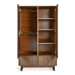 Armoire avec 2 portes battantes et 2 tiroirs kyo - walnut
