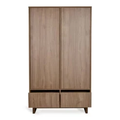 Armoire avec 2 portes battantes et 2 tiroirs kyo - walnut