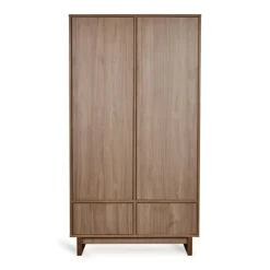 Armoire avec 2 portes battantes et 2 tiroirs kyo - walnut