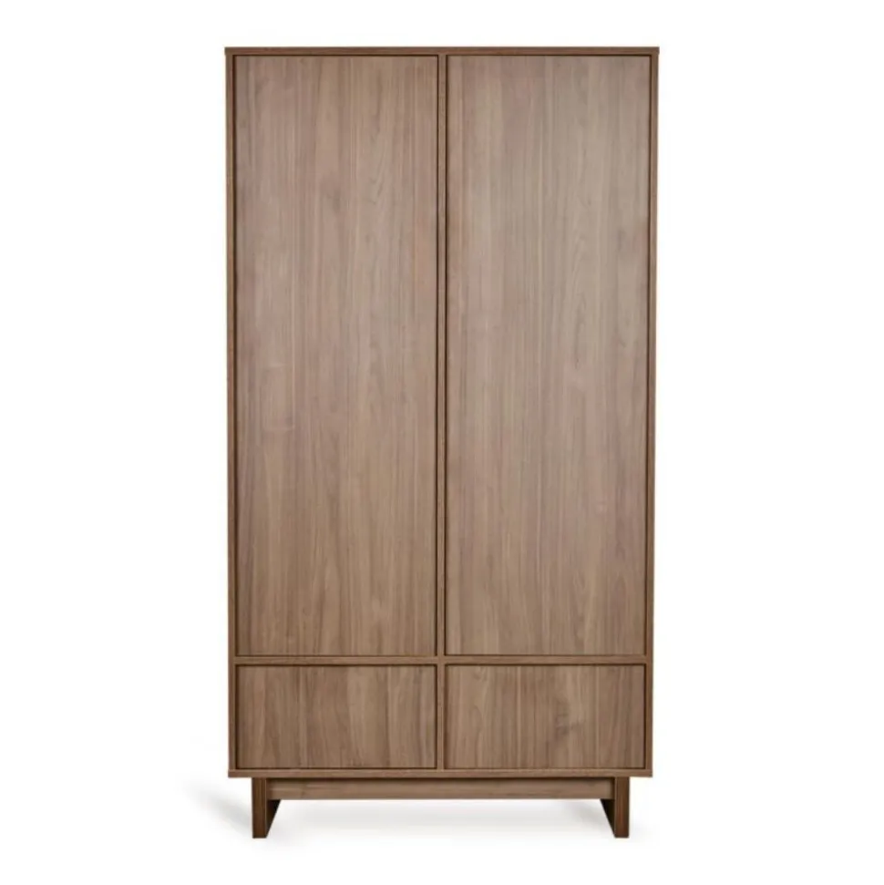 Armoire avec 2 portes battantes et 2 tiroirs kyo - walnut