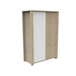 Armoire bébé 2 portes antonin version bois et blanc