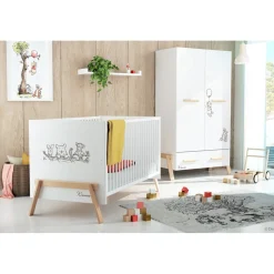 Armoire canaille winnie blanc et hêtre verni