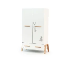 Armoire canaille winnie blanc et hêtre verni