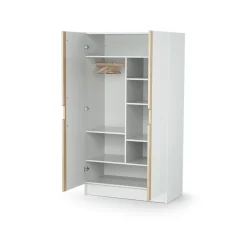 Armoire carrousel blanc et hêtre