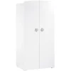 Armoire chambre bébé 2 portes boutons étoile gris
