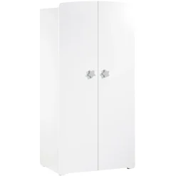 Armoire chambre bébé 2 portes boutons étoile gris
