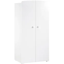 Armoire chambre bébé 2 portes boutons boule blanc