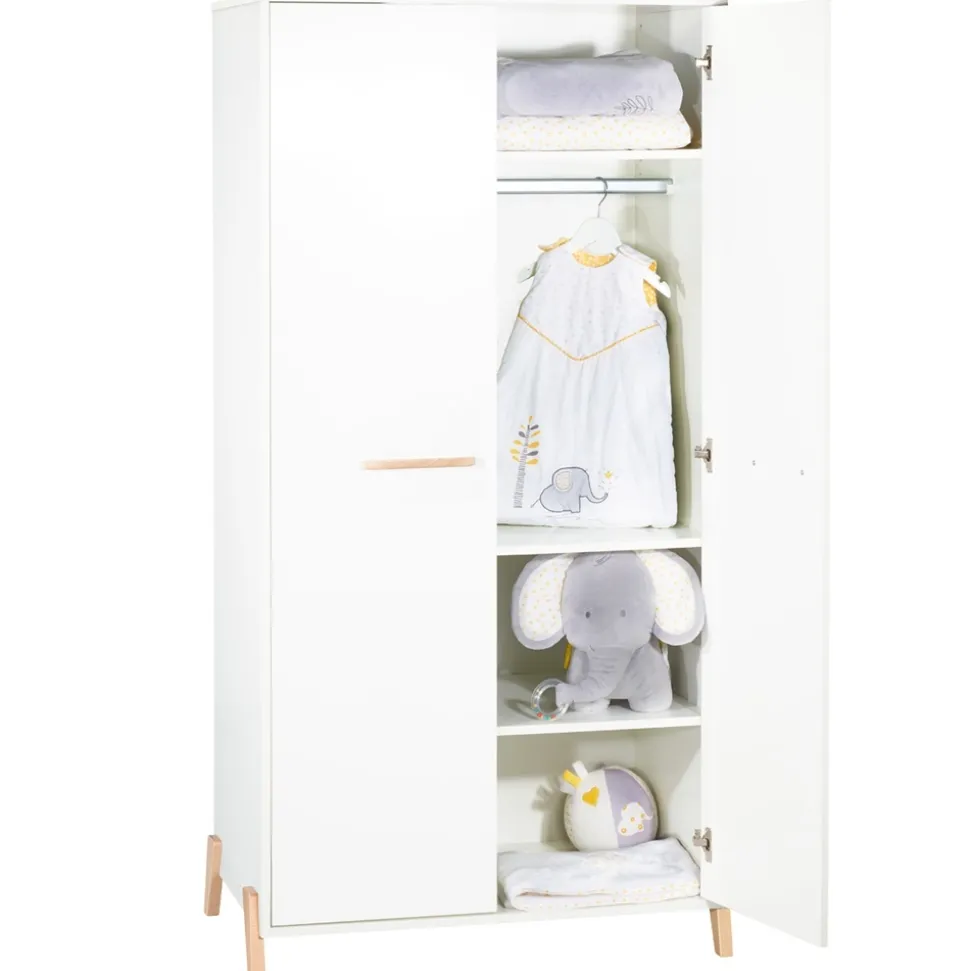 Armoire chambre bébé 2 portes joy naturel