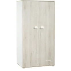 Armoire chambre bébé 2 porte smile hêtre cendré