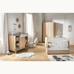 Armoire chambre bébé 2 portes nova blanc lin