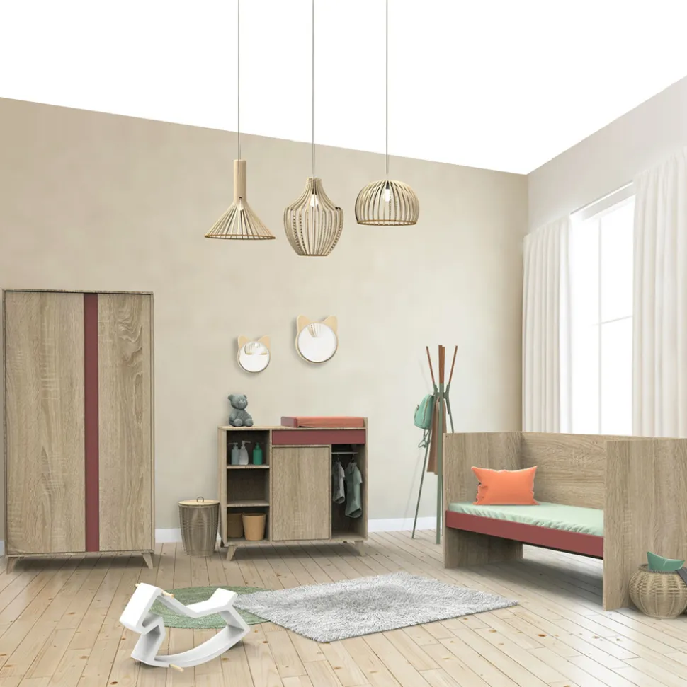 Armoire chambre bébé 2 portes nova rose canyon