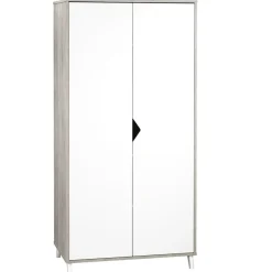 Armoire chambre bébé 2 portes scandi gris