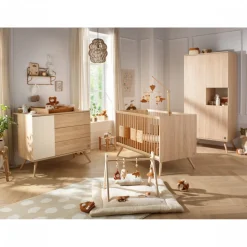 Armoire 1 gde et 2 petites portes bois seventies