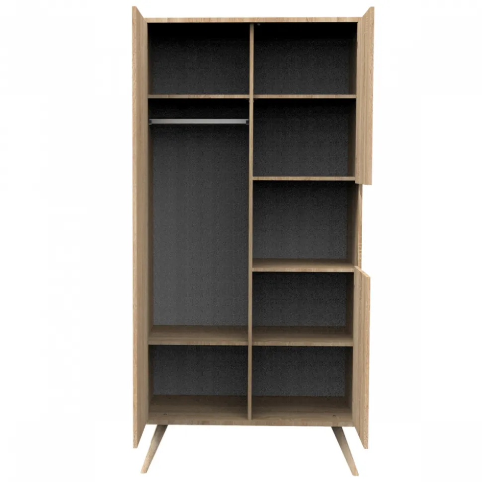 Armoire 1 gde et 2 petites portes bois seventies