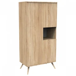Armoire 1 gde et 2 petites portes bois seventies