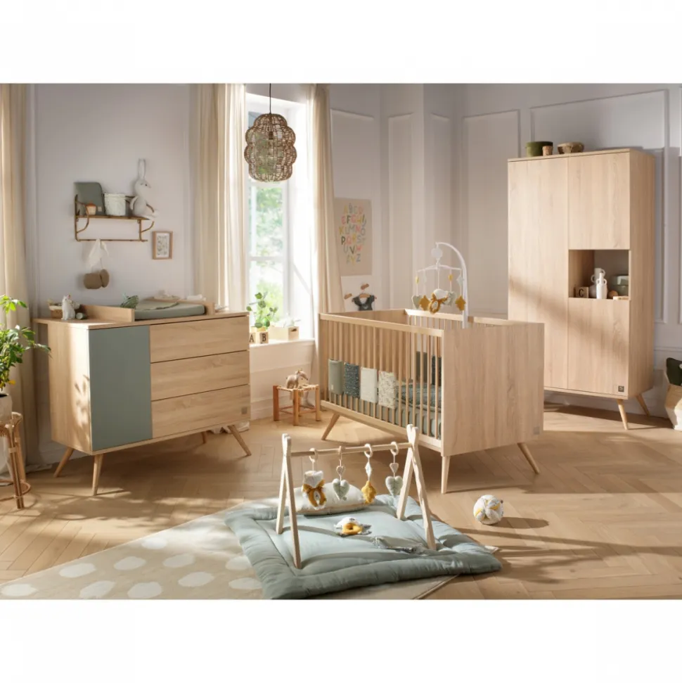Armoire 1 gde et 2 petites portes bois seventies