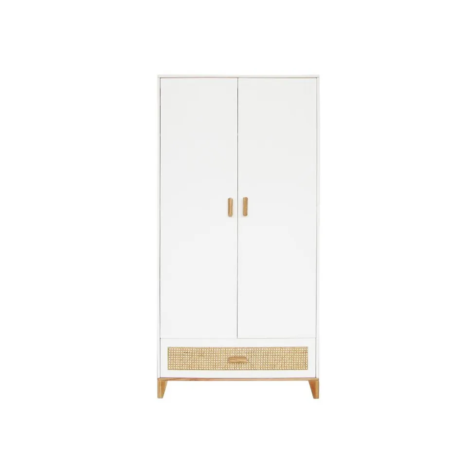 Armoire nami cannage de rotin neige