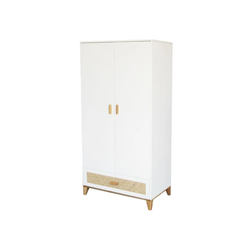 Armoire nami cannage de rotin neige