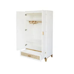 Armoire nami cannage de rotin neige