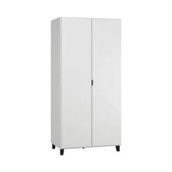 Armoire 2 portes blanc/noir simple