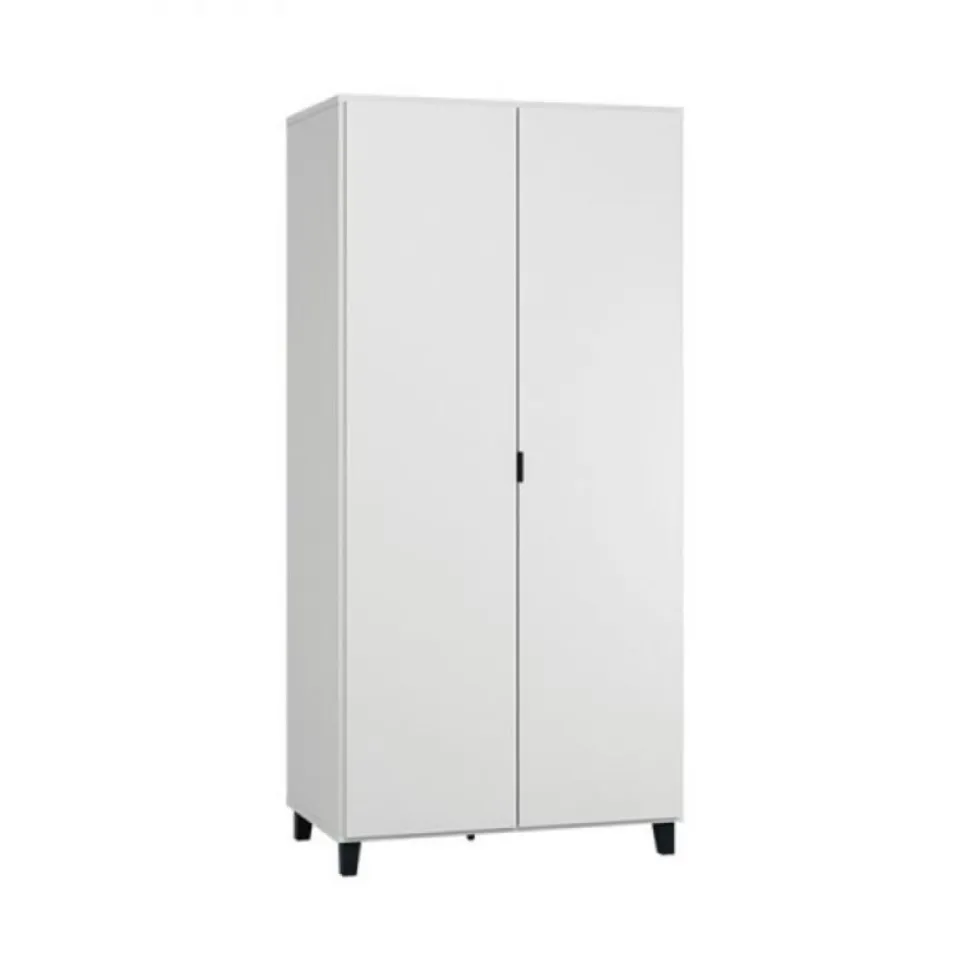 Armoire 2 portes blanc/noir simple