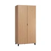 Armoire 2 portes bois/noir simple