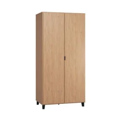 Armoire 2 portes bois/noir simple
