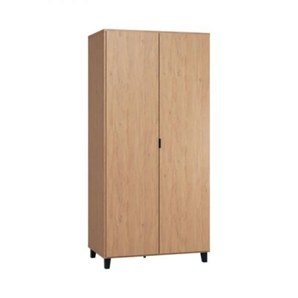 Armoire 2 portes bois/noir simple