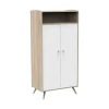 Armoire 2 portes et 1 niche access bois blanc