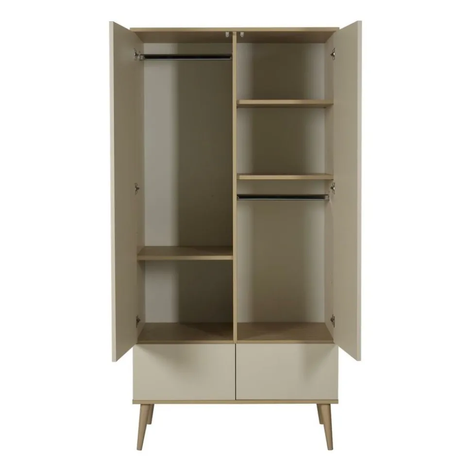 Armoire 2 portes flow argile et oak