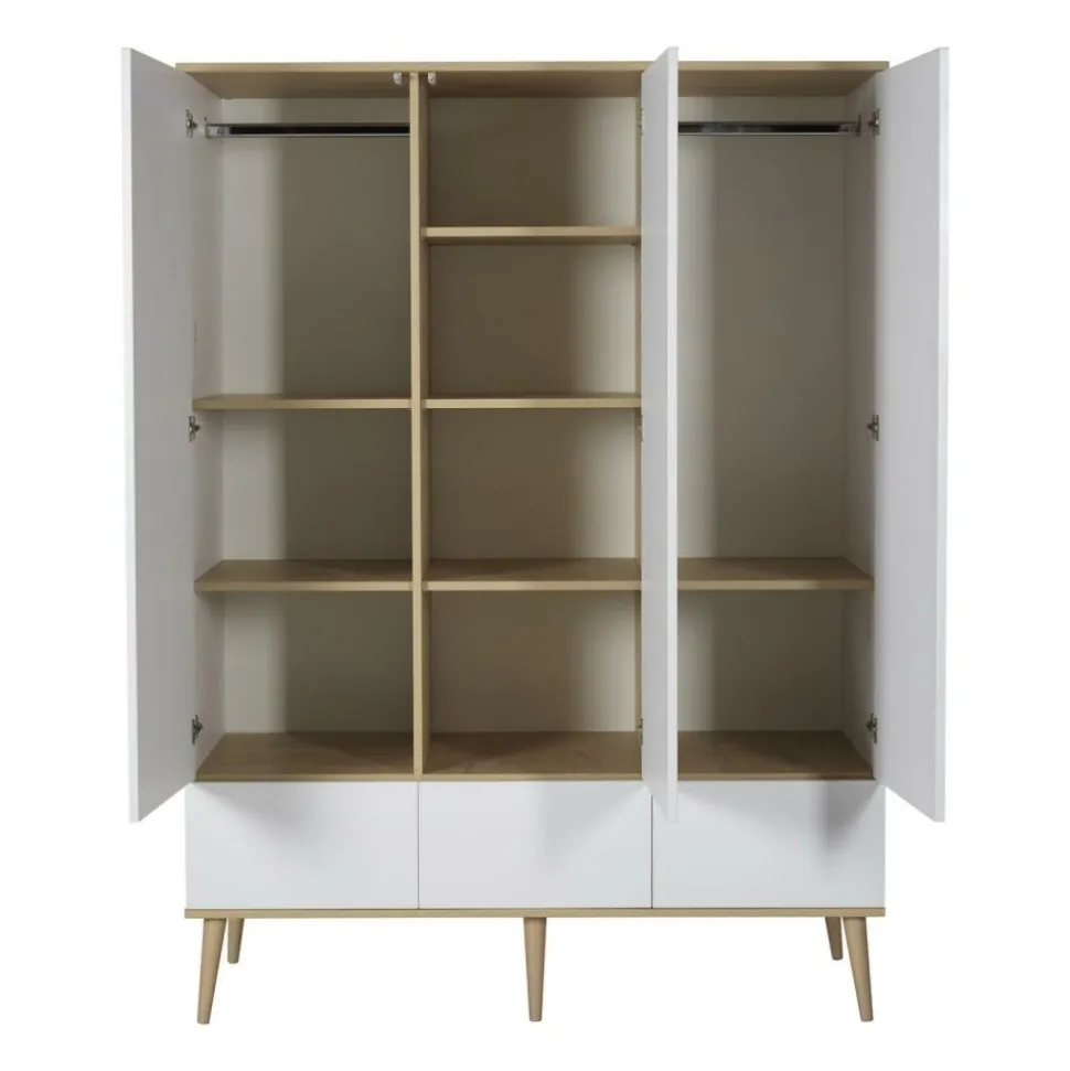 Armoire 3 portes flow white et oak