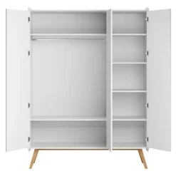 Armoire 3 portes vintage blanc