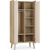 Armoire 2 portes vintage fresh chêne/sable beige