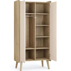 Armoire 2 portes vintage fresh chêne/sable beige