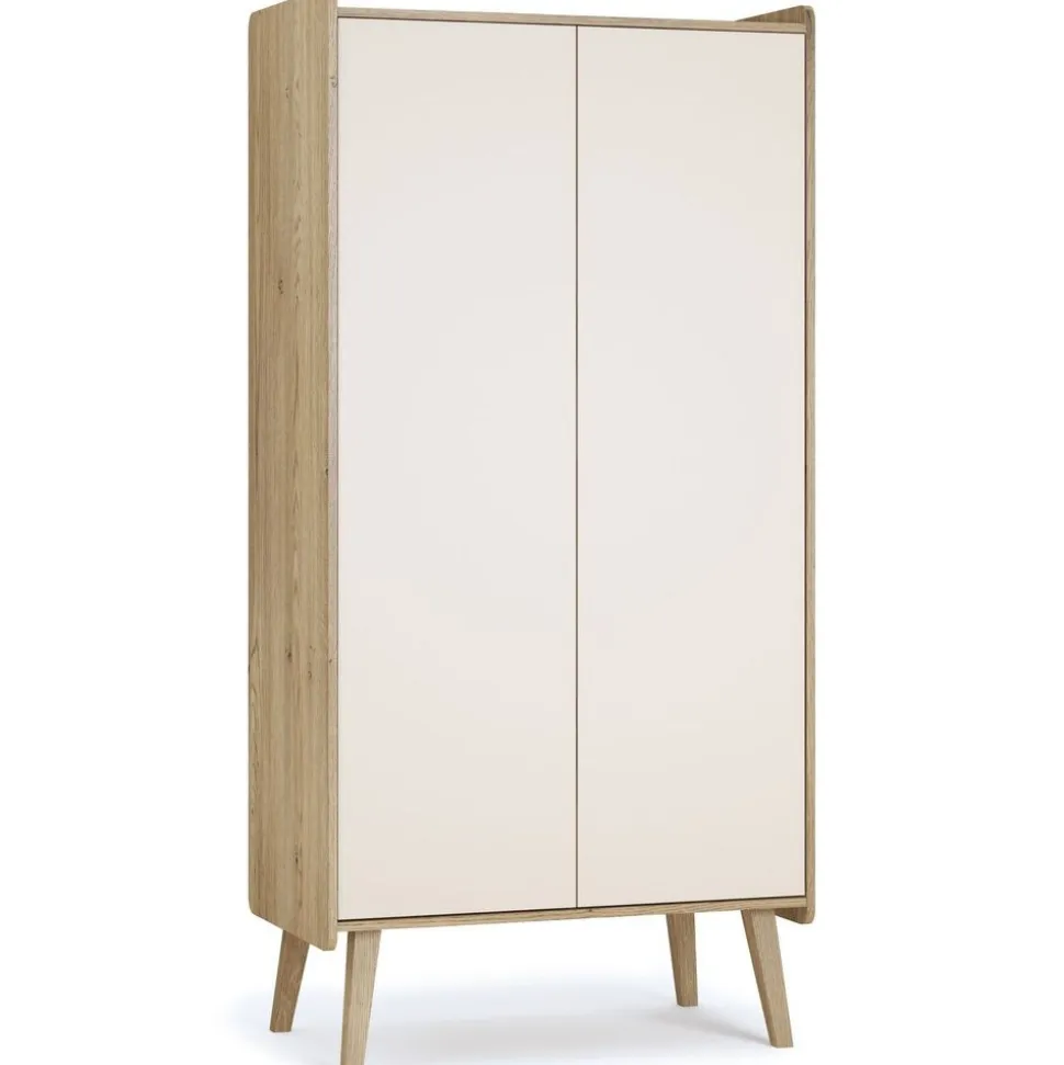 Armoire 2 portes vintage fresh chêne/sable beige