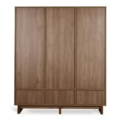 Armoire xl avec 3 portes et 3 tiroirs kyo - walnut